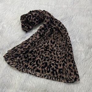 Karl Lagerfeld Brown and Black Animal Print Scarf